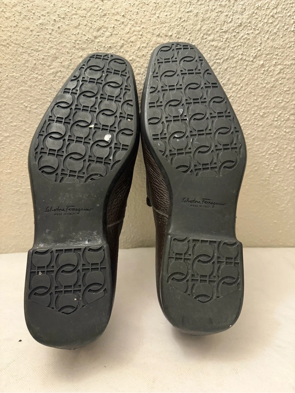 SALVATORE FERRAGAMO 'men’s Metrone' Dark Brown Leather Loafers SZ US10,pre-owned